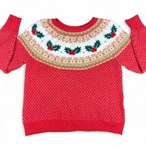 Holiday Time Red Sweater – Festive Flair, Cozy Cheer, Size XXL